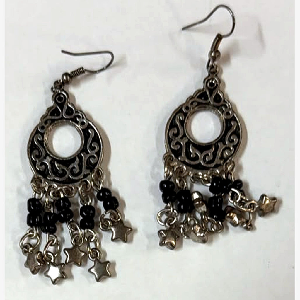 Mourisit Beaded Chandelier Earrings Black