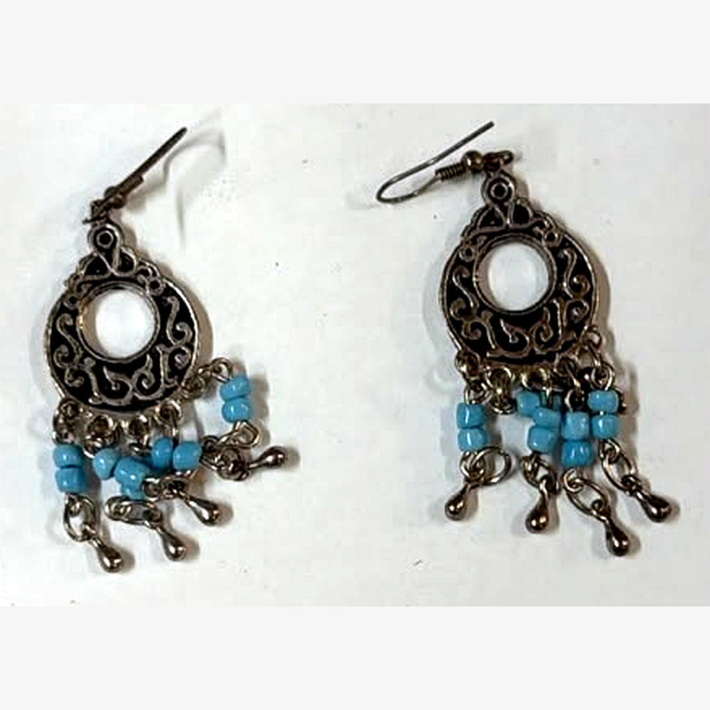 Mourisit Beaded Chandelier Earrings Blue