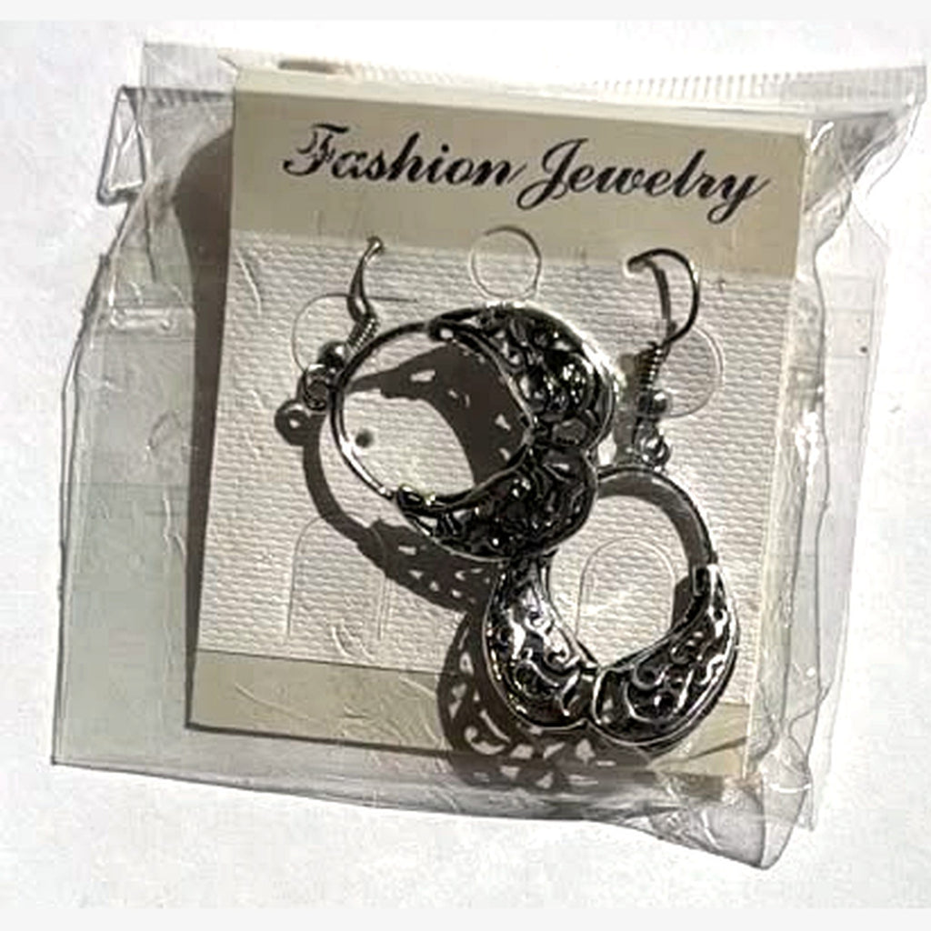 Nadia Filigree Hoop Earrings Silver