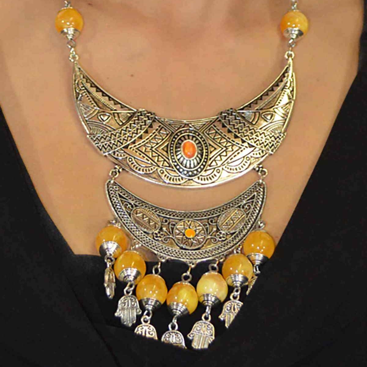 Fatima Necklace Earrings Set -8056