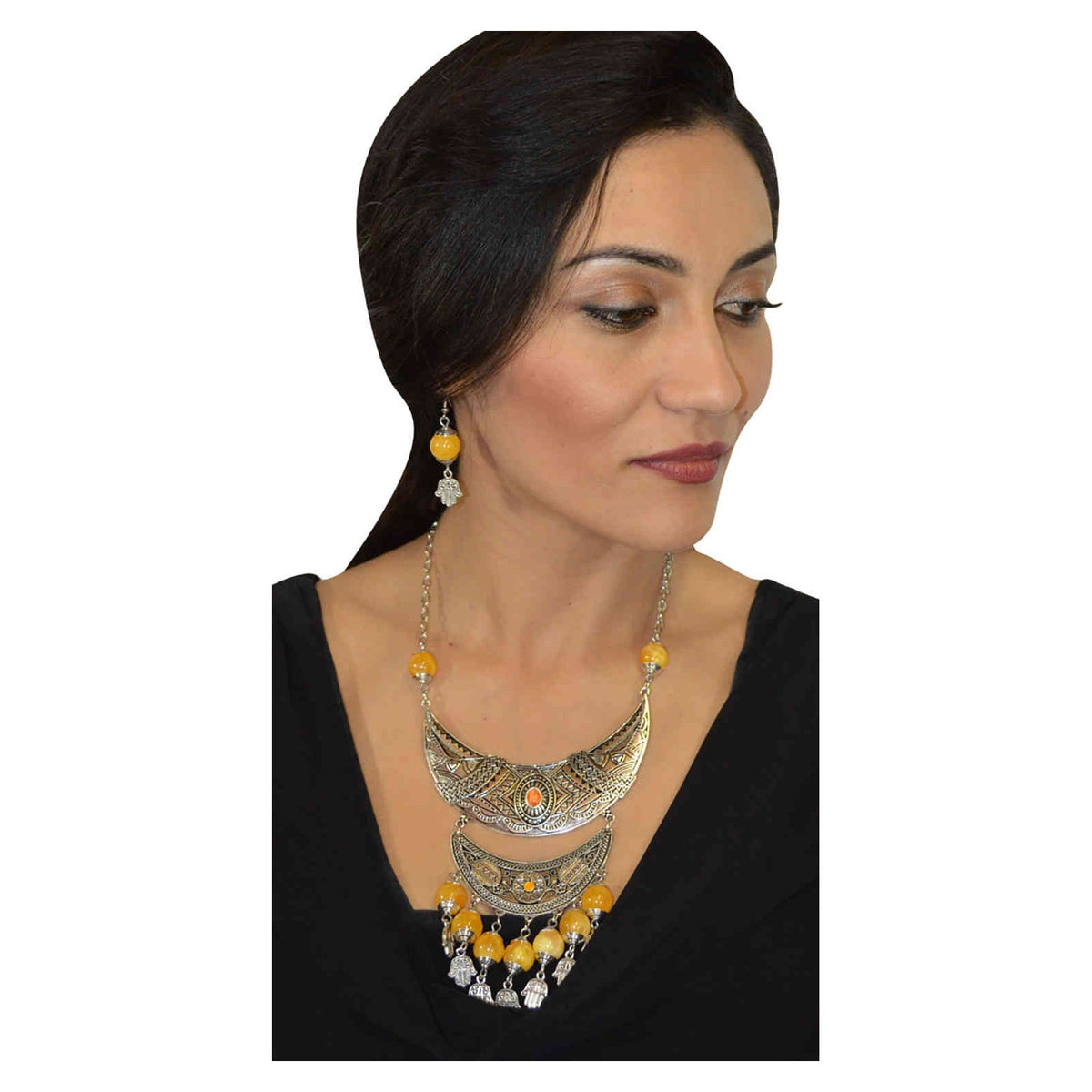 Fatima Necklace Earrings Set -8059