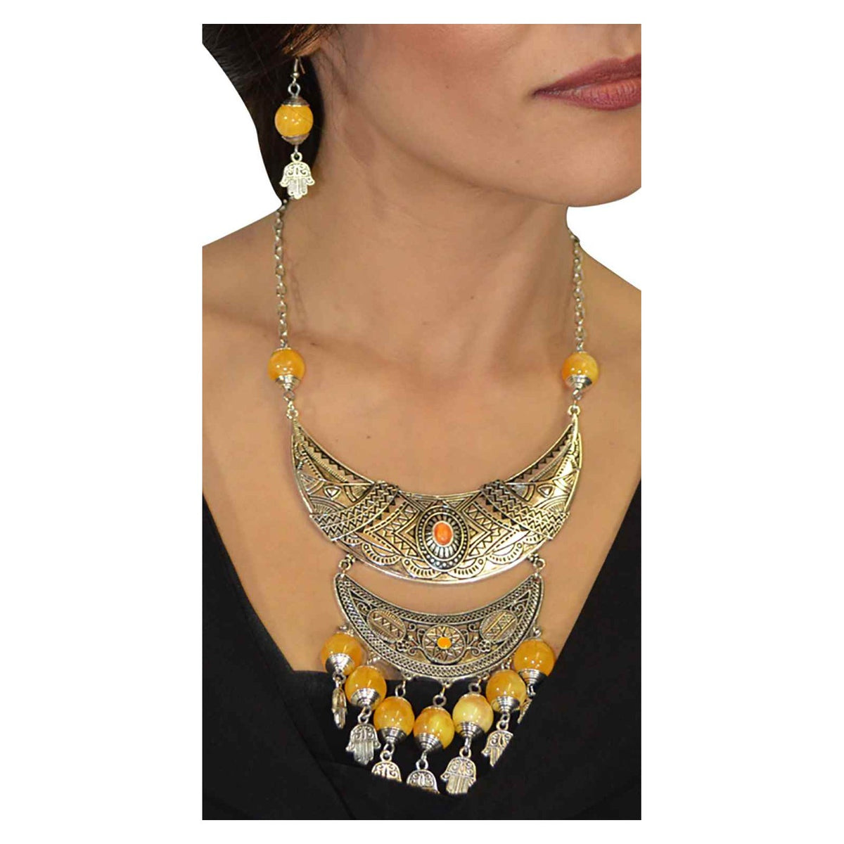 Fatima Necklace Earrings Set -0