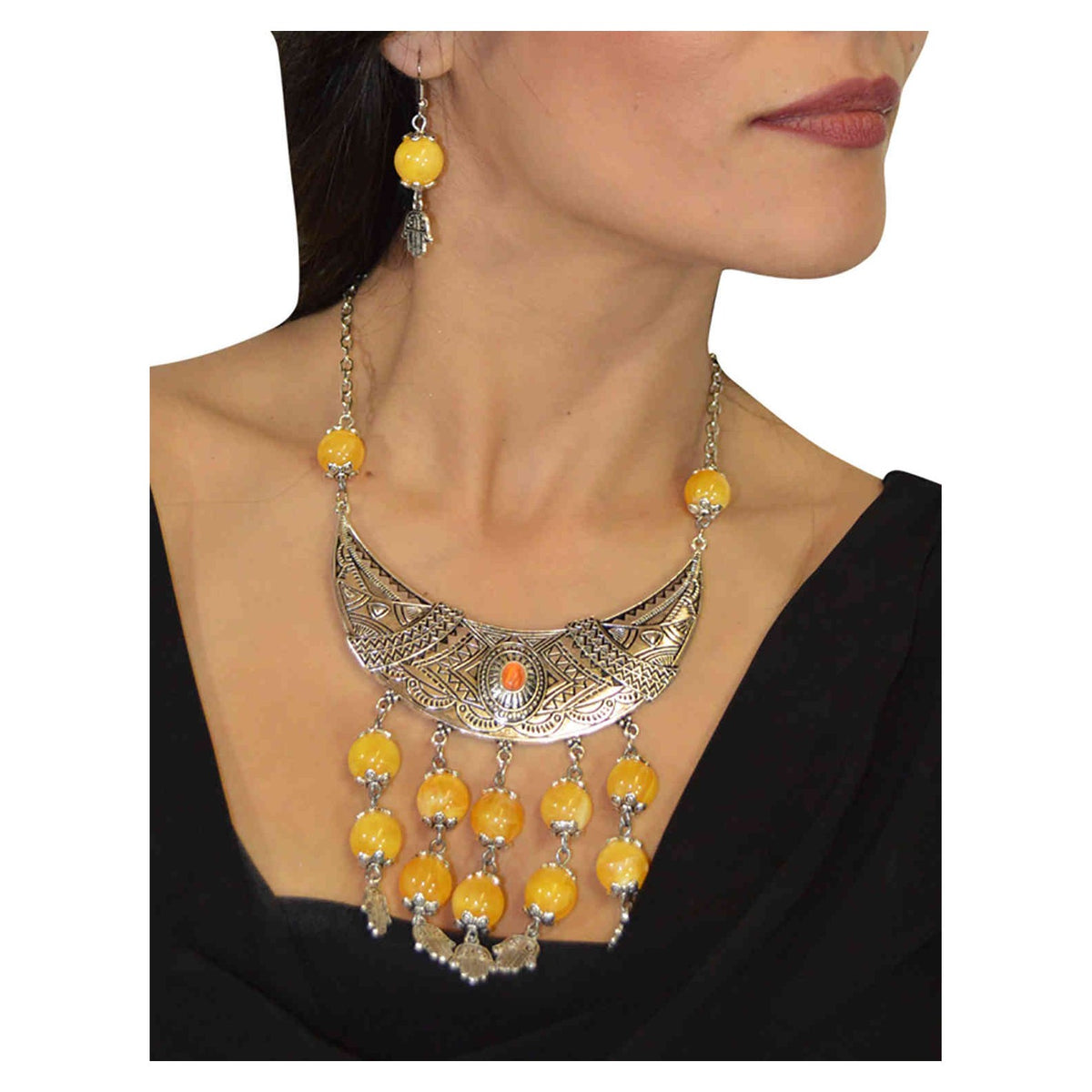 Salha Necklace Earrings Set -0