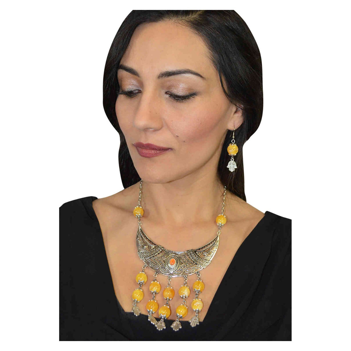 Salha Necklace Earrings Set -8066
