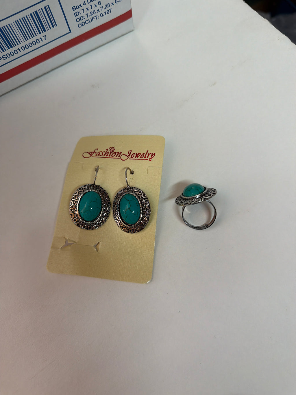 Mina Turquoise Earrings and Ring Set