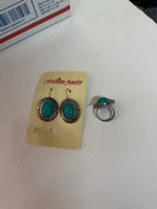 Mina Turquoise Earrings and Ring Set