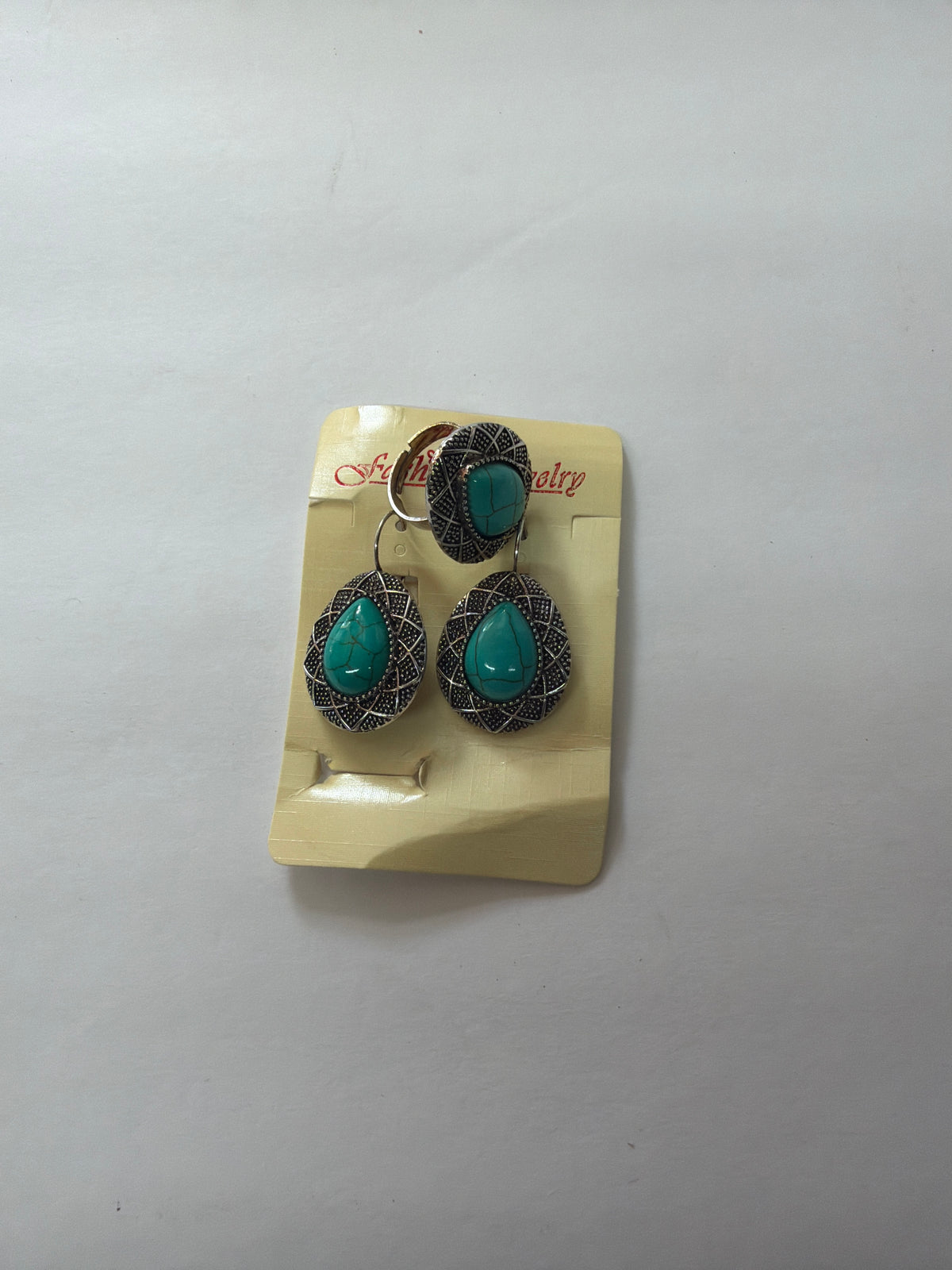 Nuts Turquoise Earrings and Ring Set