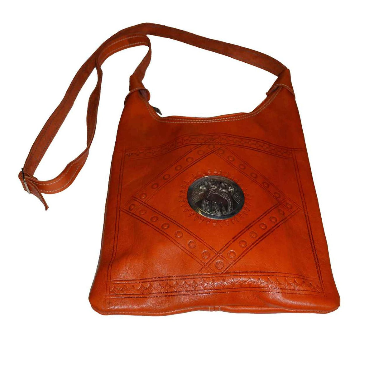 Large Leather Bag - Orange