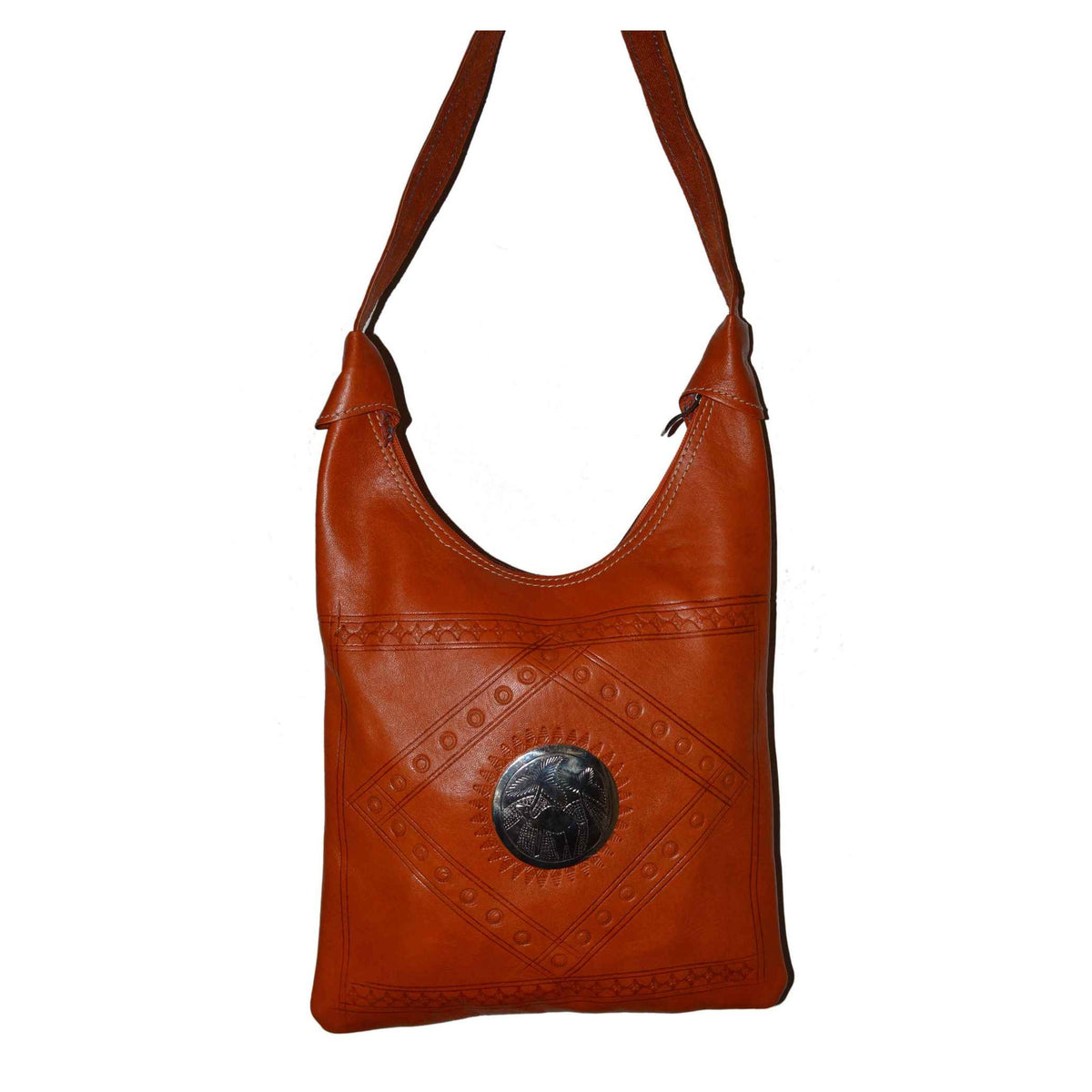 Large Leather Bag - Orange