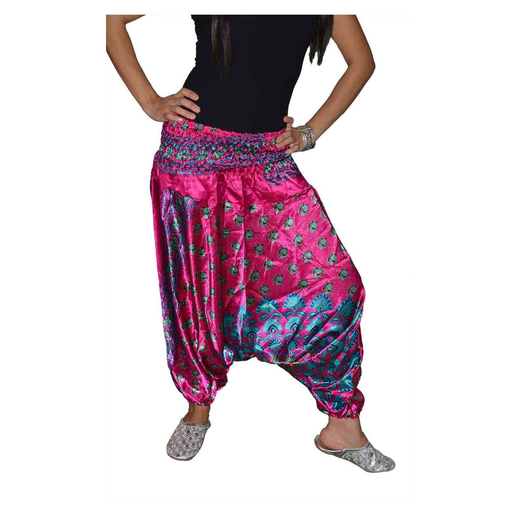 Harem Gypsy Satin Pants magenta-8991