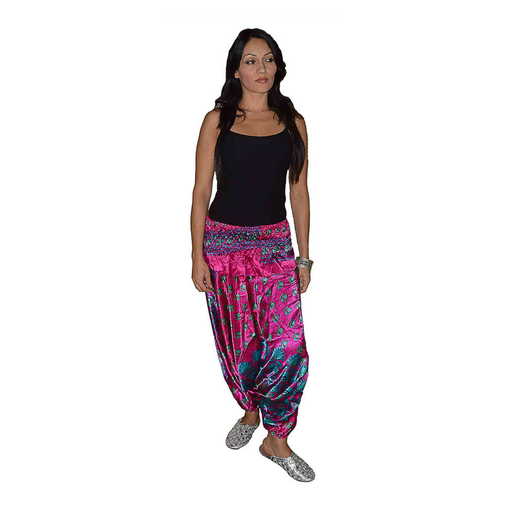 Harem Gypsy Satin Pants magenta-8993