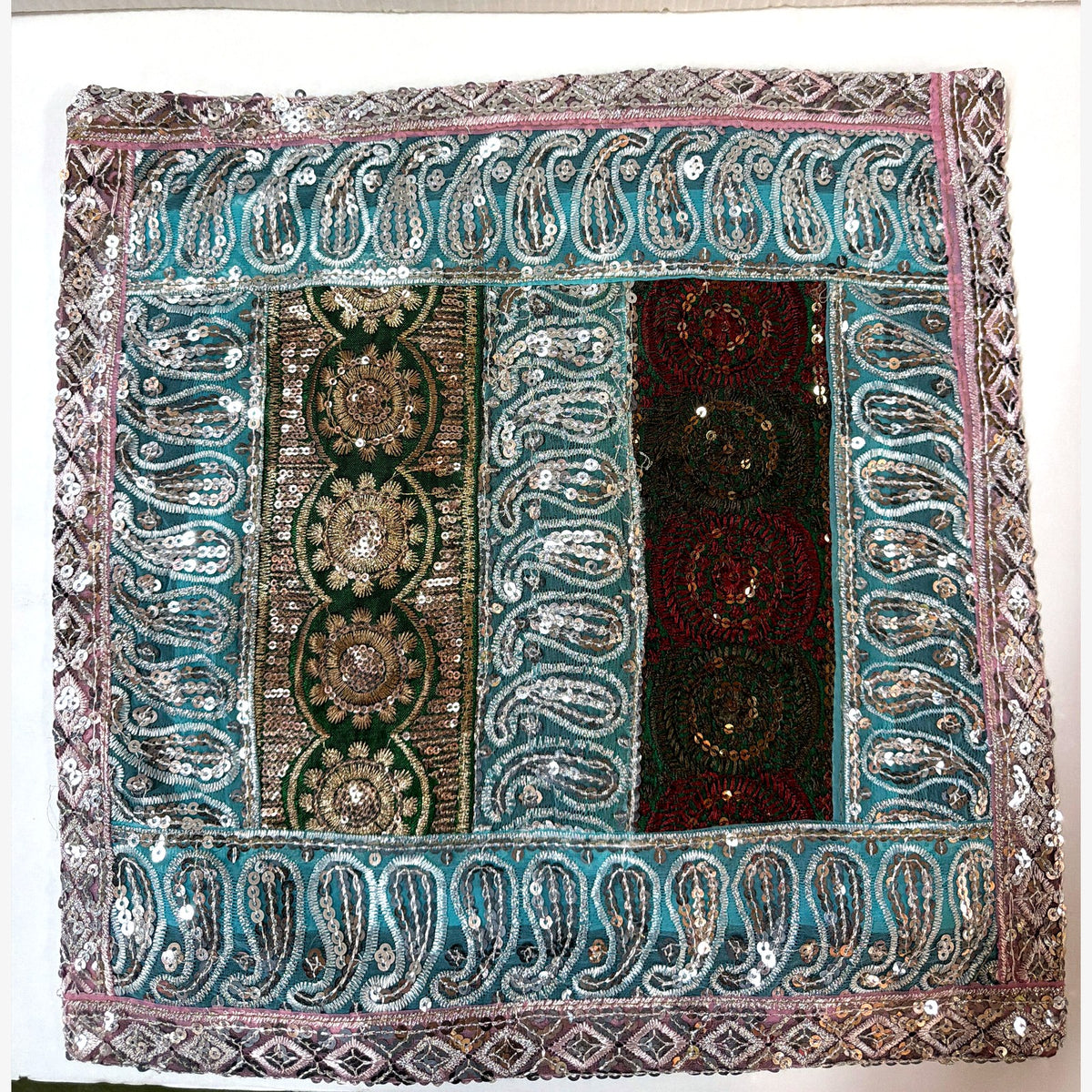 Patchwork sequin pillow case, example design