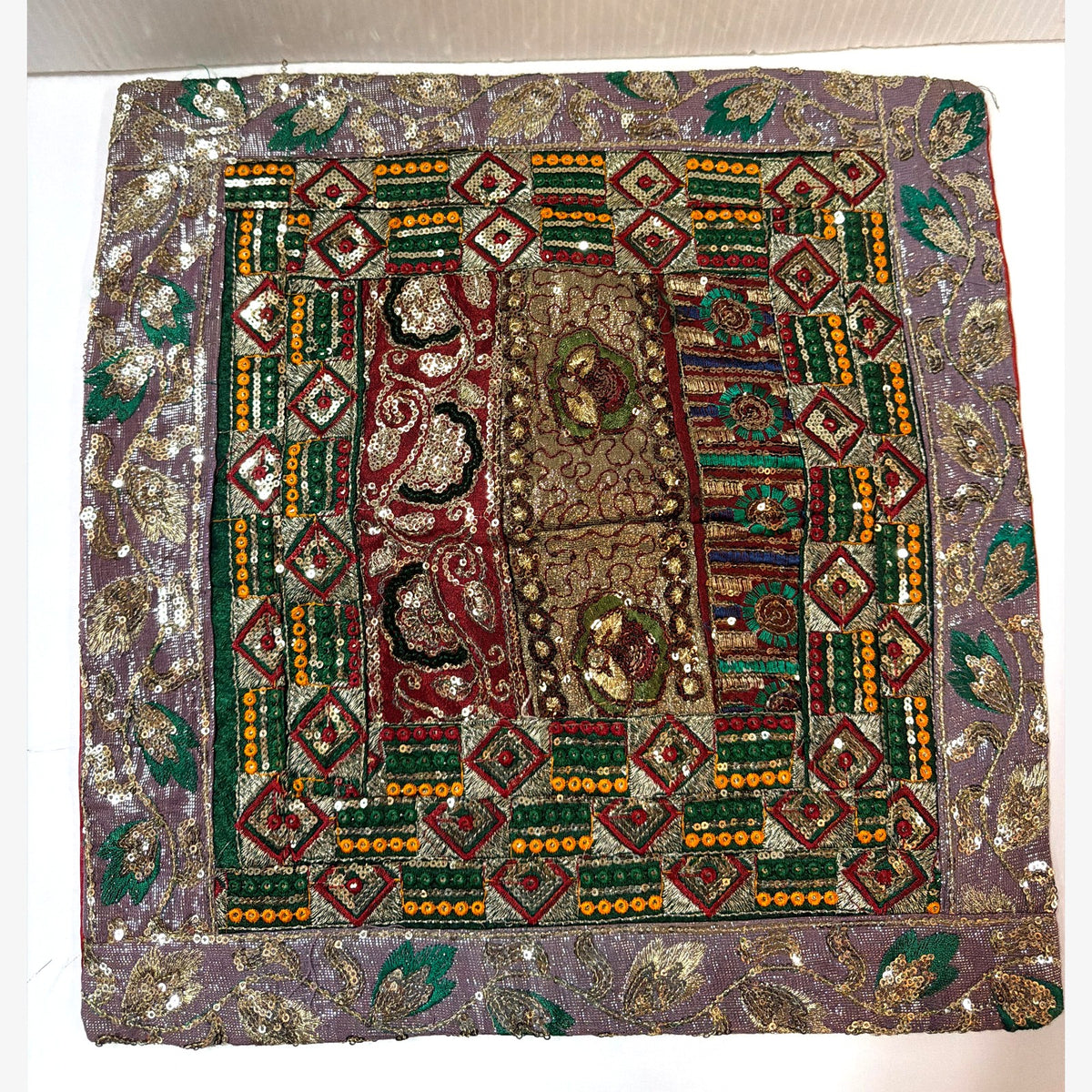 Patchwork sequin pillow case, example design