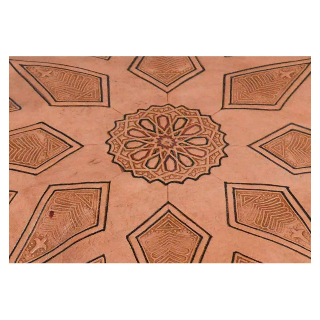 Diamond Natural Handmade Leather Pouf -9168