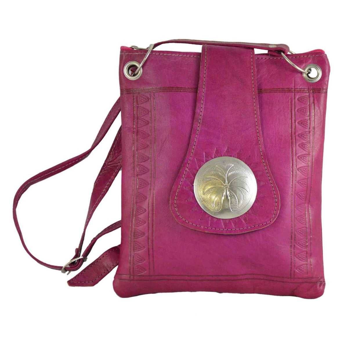 Medium Leather Bag - Magenta