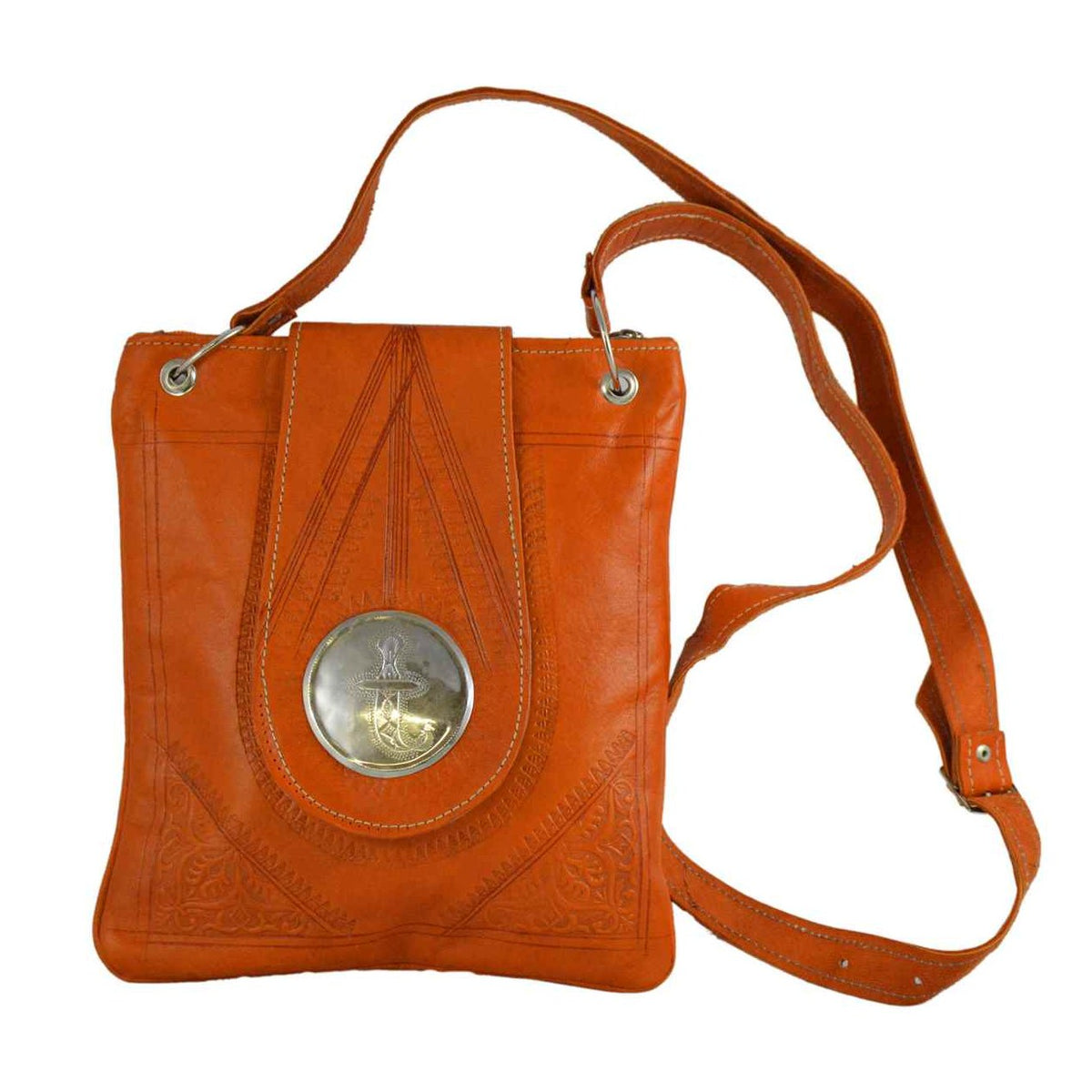 Medium Leather Bag - Orange