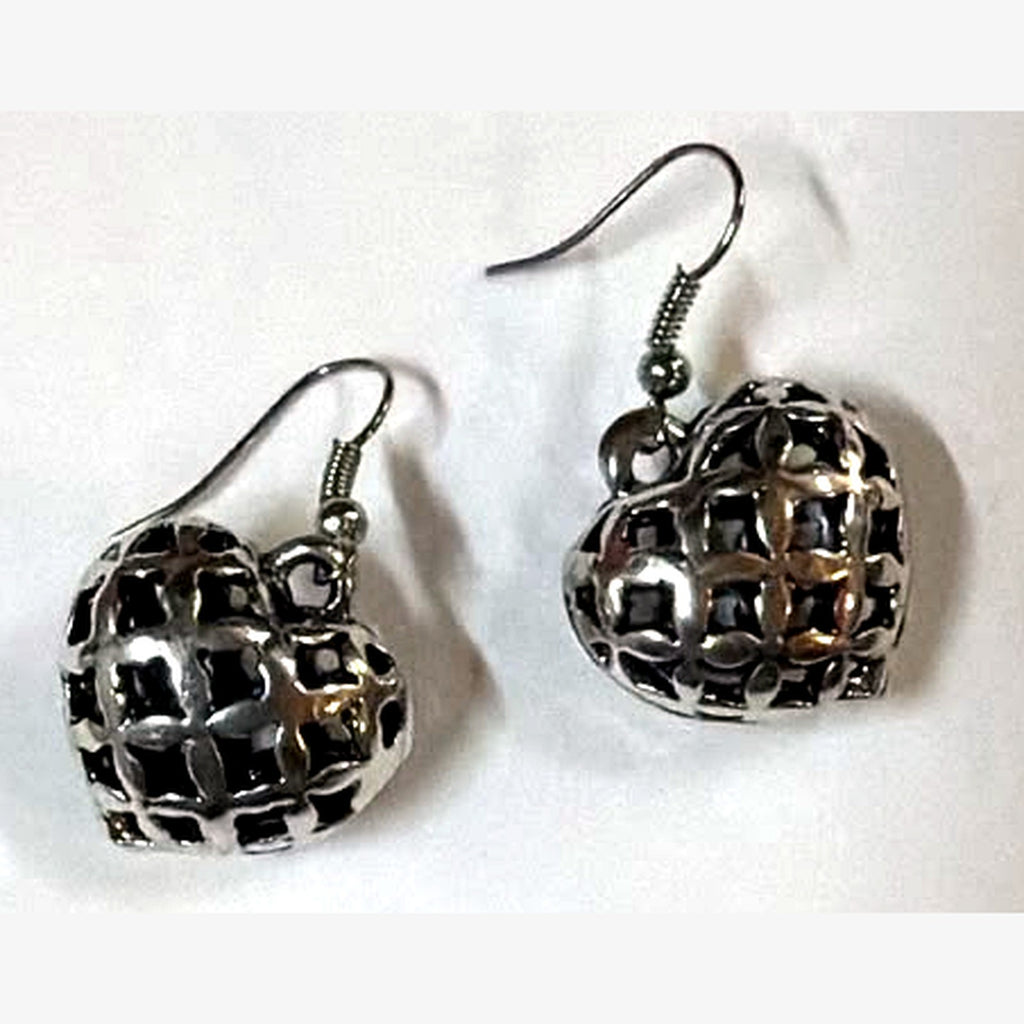 Rachida Openwork Puff Earrings Silver