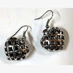 Rachida Openwork Puff Earrings Silver