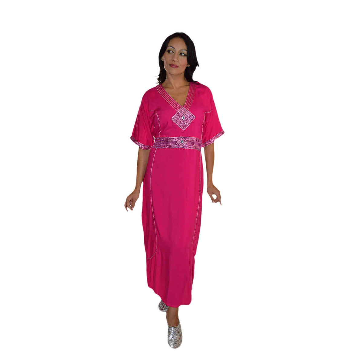 Nora Moroccan Woman Casual Kaftan - Magenta