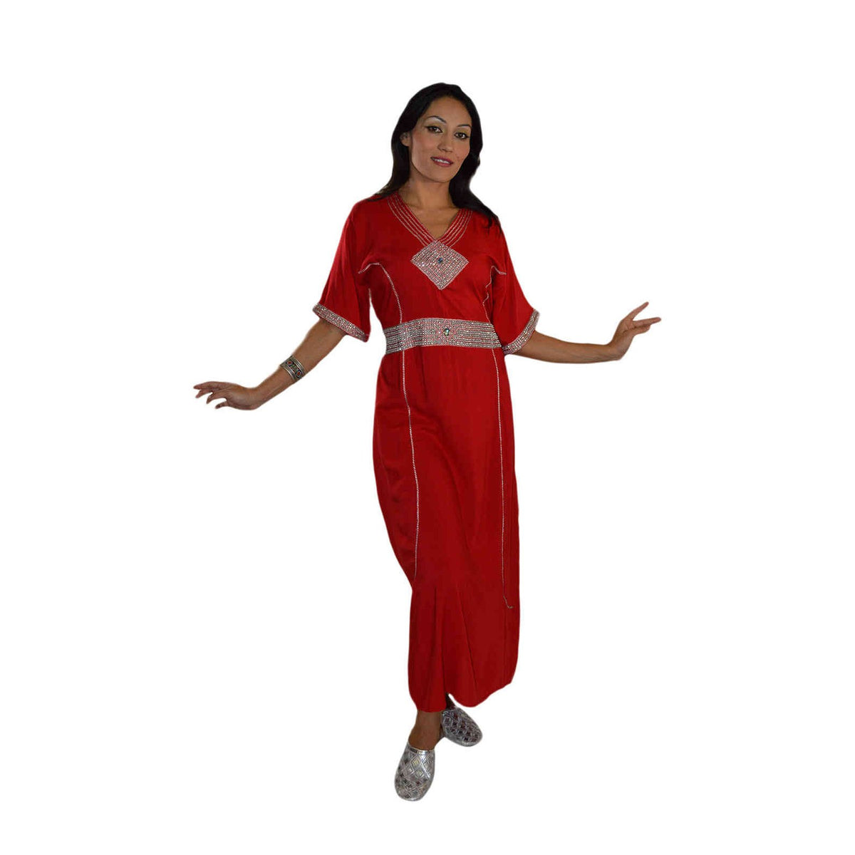 Nora Moroccan Woman Casual Kaftan - Red