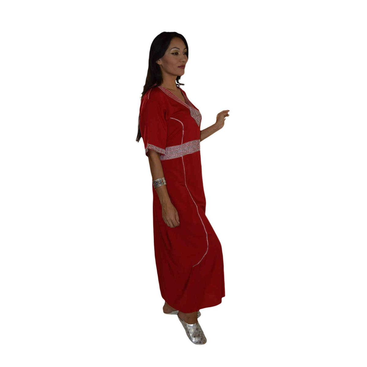 Nora Moroccan Woman Casual Kaftan - Red