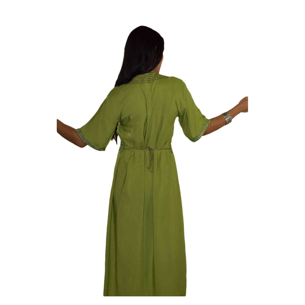 Nora Moroccan Woman Casual Kaftan - Green