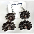 Rose Fan Earrings Silver