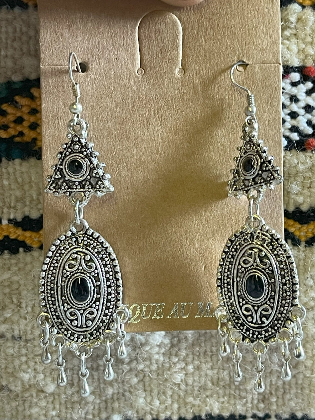 Salma Bracelet Ring Earrings Set Black