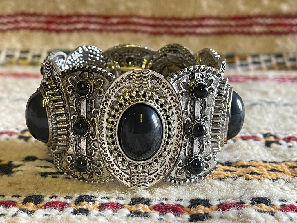 Salma Bracelet Ring Earrings Set Black