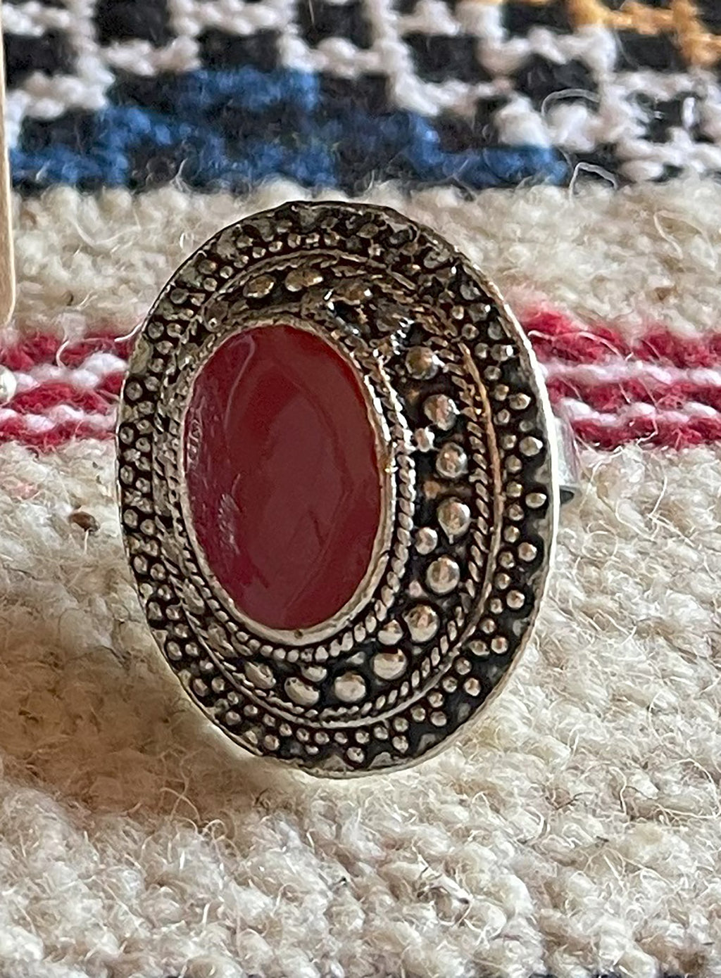 Salma Bracelet Ring Earrings Set Red