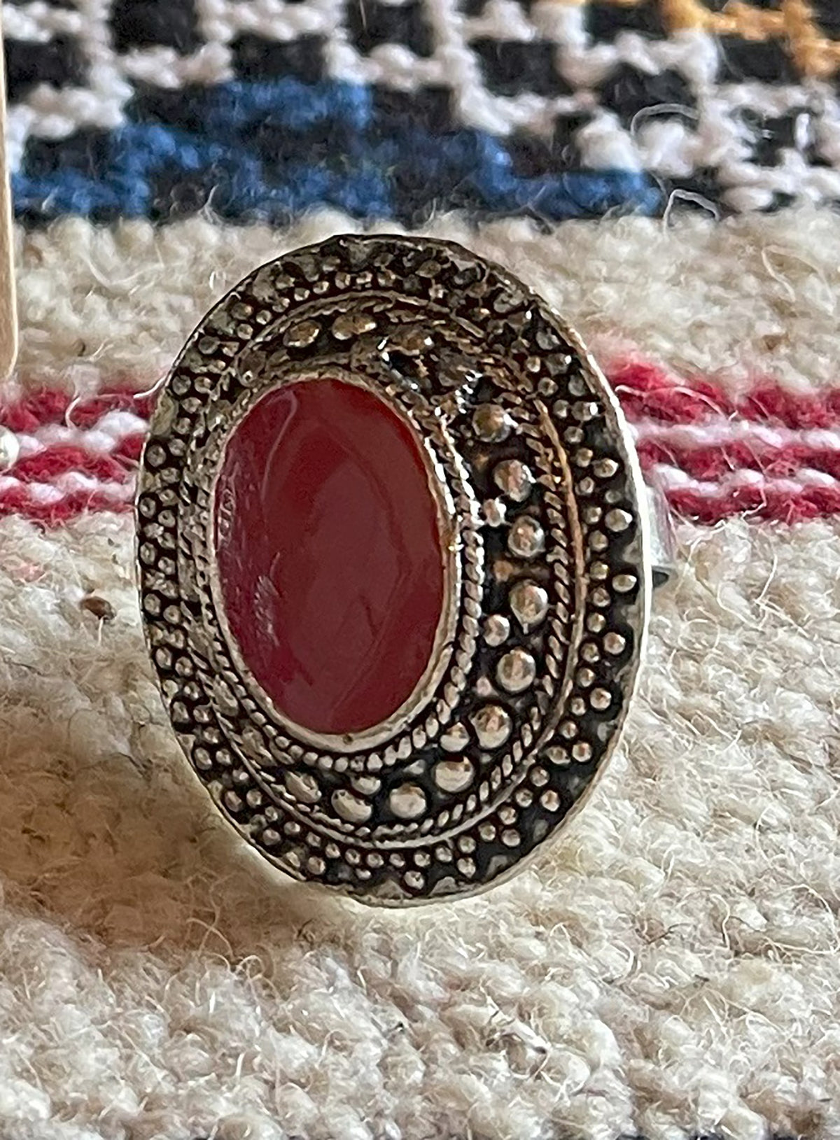 Salma Bracelet Ring Earrings Set Red