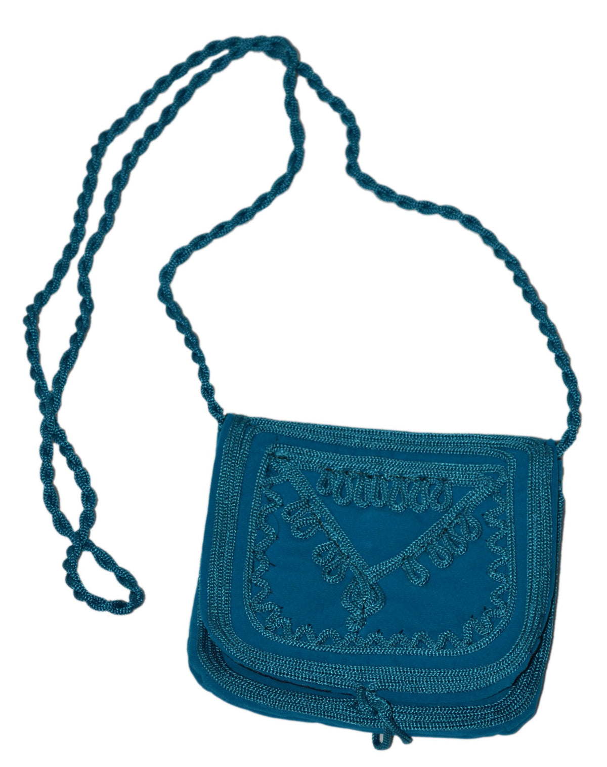 Salma Small Embroidered Suede Purse Teal - Teal