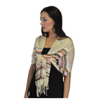 Rahma Shawl Silk Beige-7376