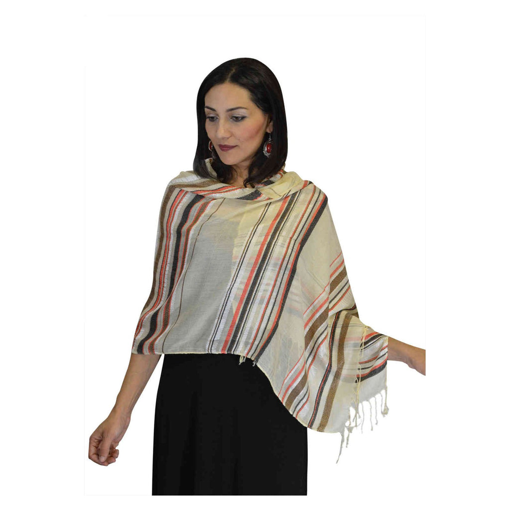 Rahma Shawl Silk Beige-7373