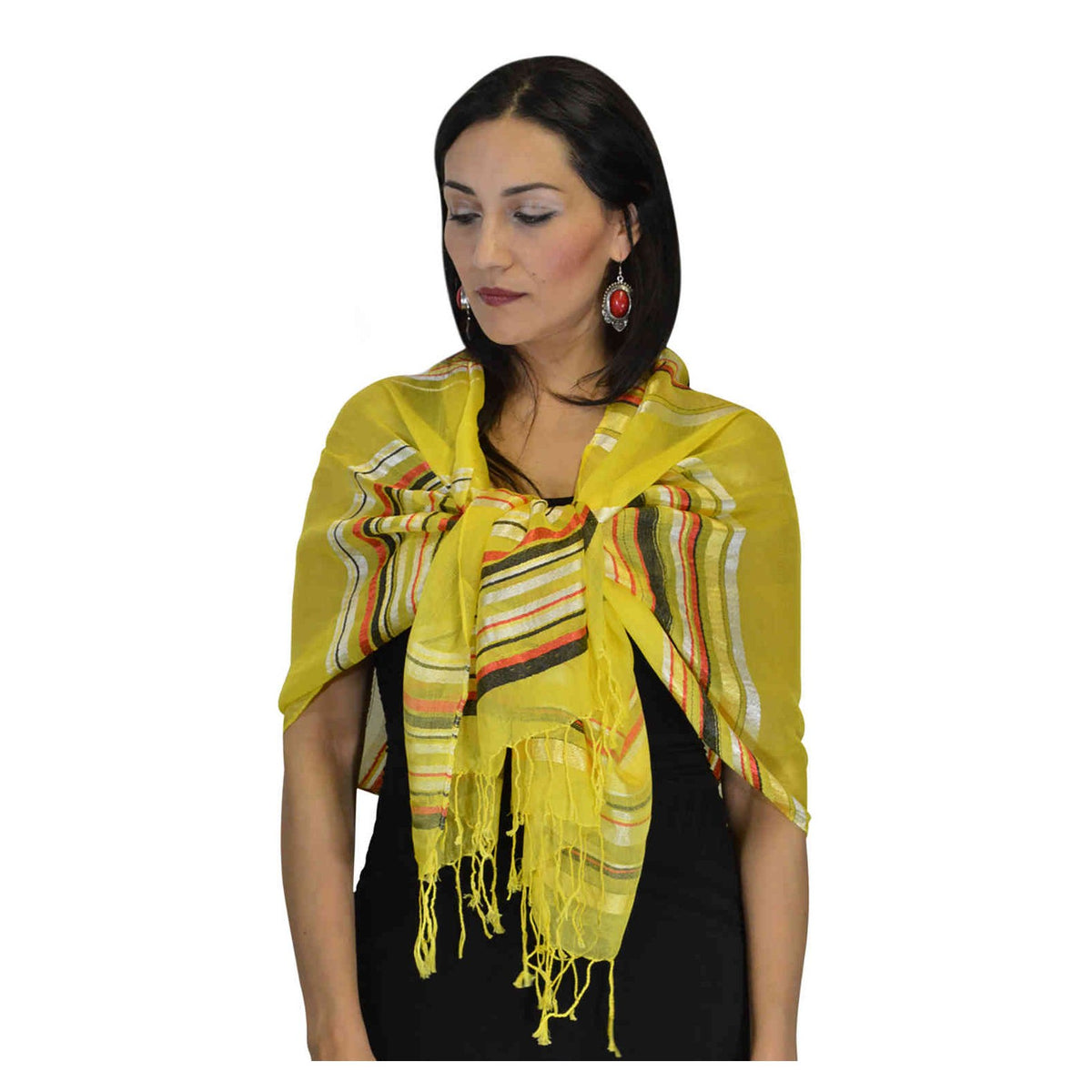 Rahma Shawl Silk Yellow-0