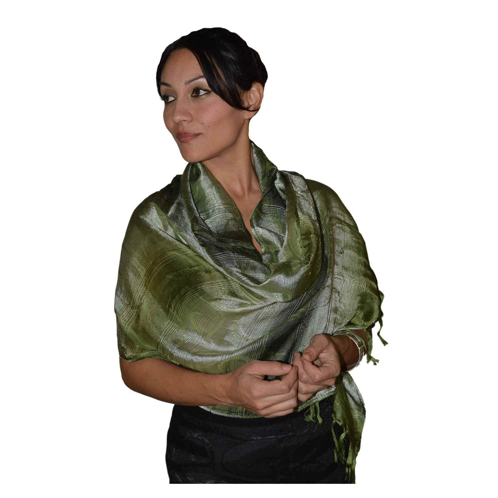 Dawdia Olive Green Shawl-0