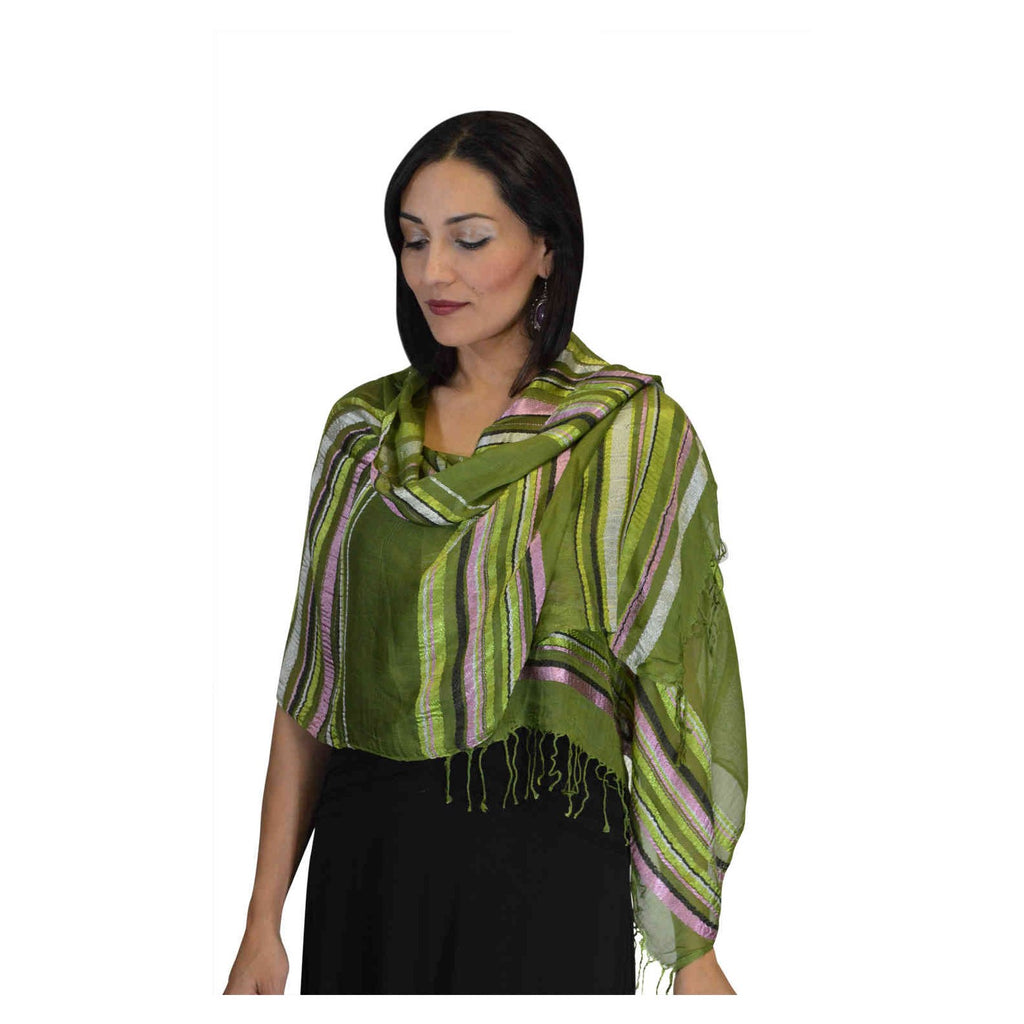 Rahma Shawl Silk Green-0