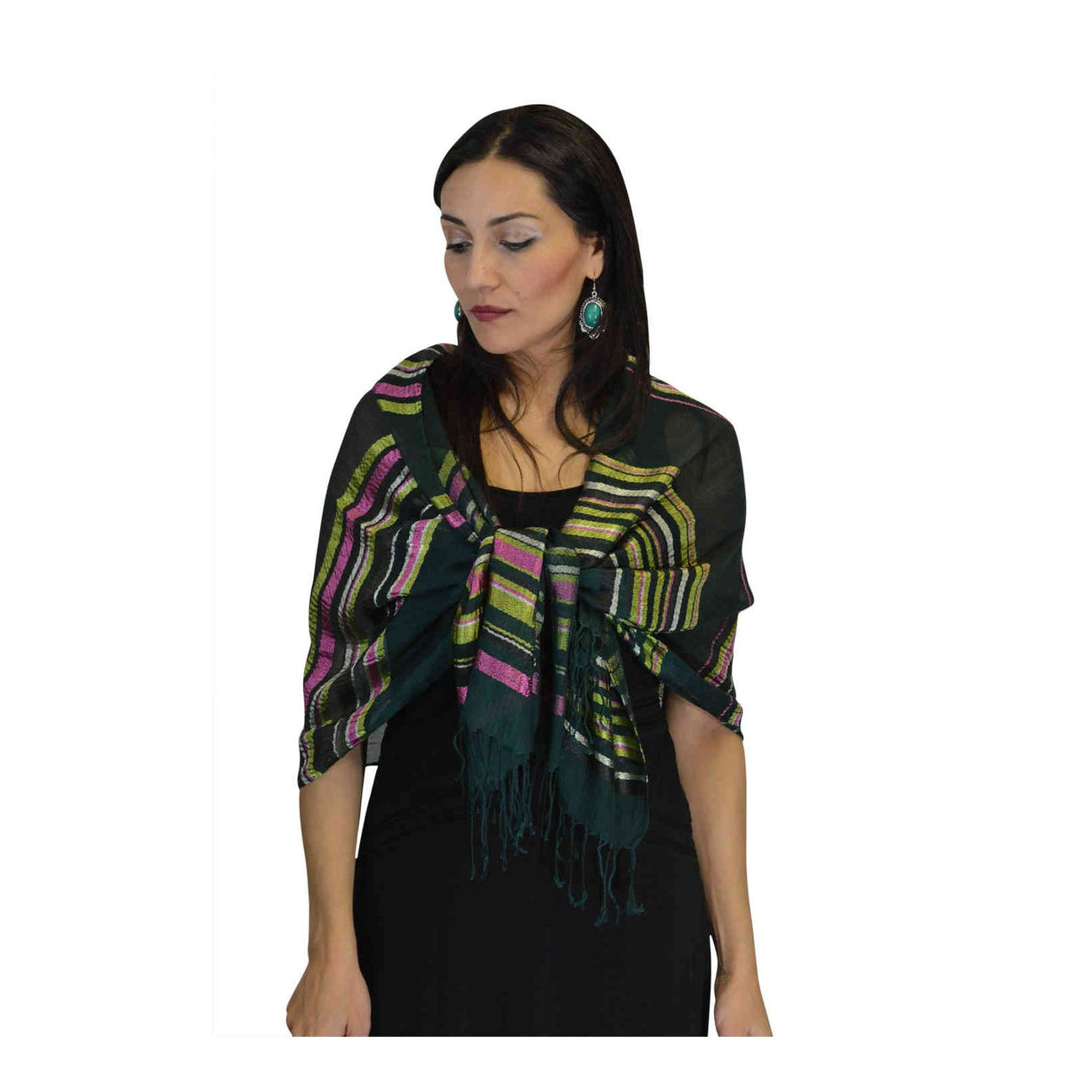 Rahma Shawl Silk Green-7397