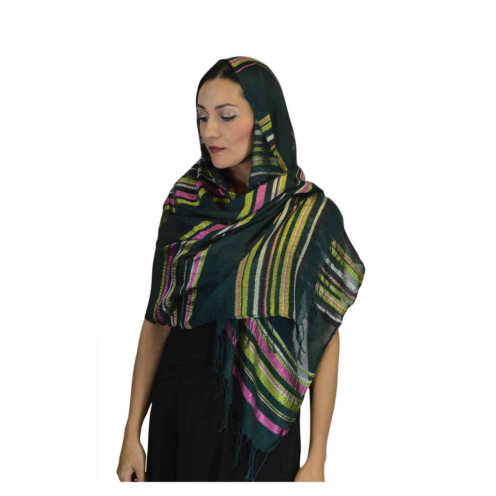 Rahma Shawl Silk Green-7398