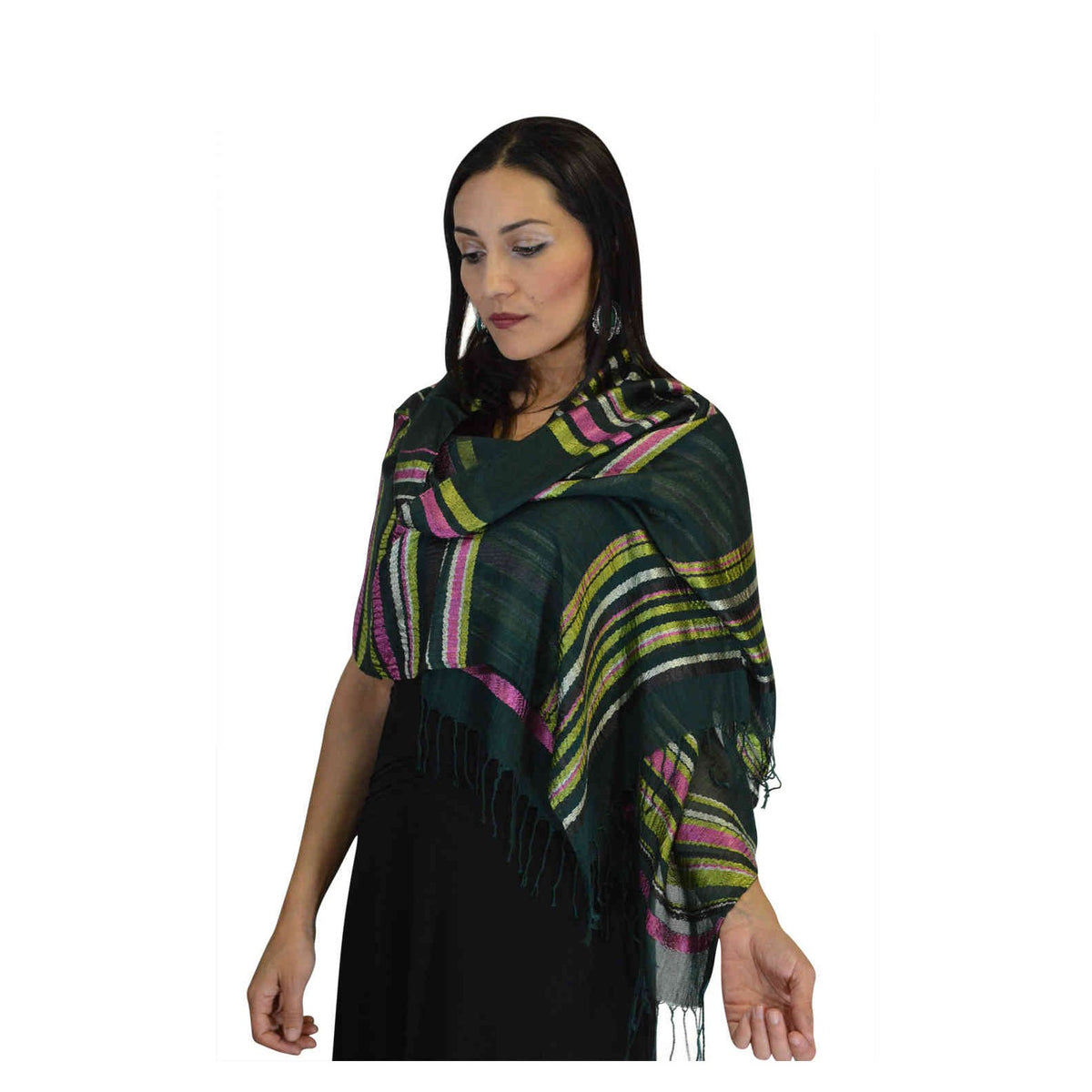 Rahma Shawl Silk Green-7396