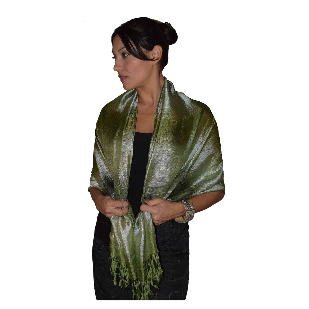 Dawdia Olive Green Shawl-2574