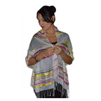 Rahma Shawl Silk White-7462