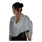 Fasia Silk Shawl - White