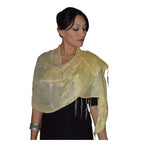 Fasia Pale Yellow Silk Shawl