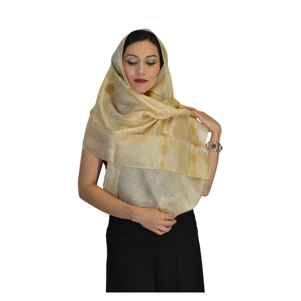 Marwa Shawl Silk - Beige