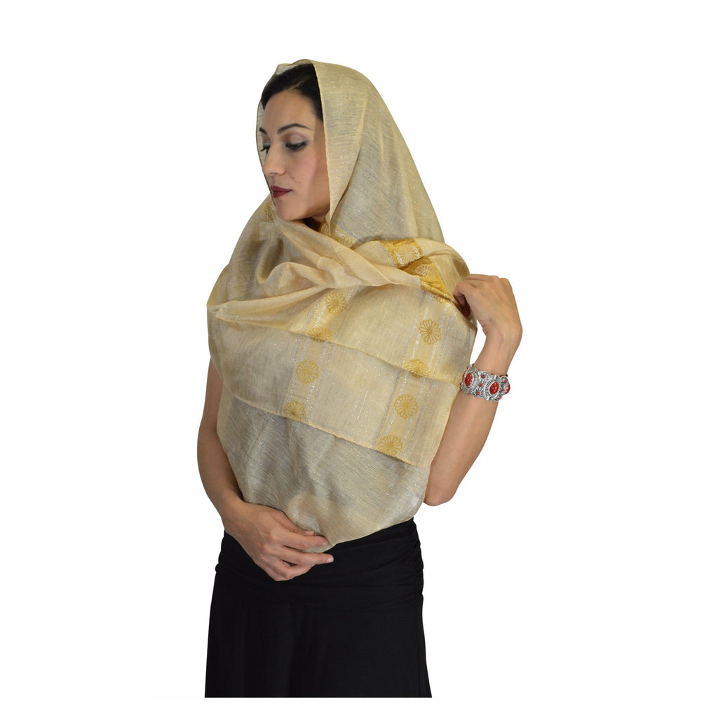 Marwa Shawl Silk and Cotton Blend - Beige