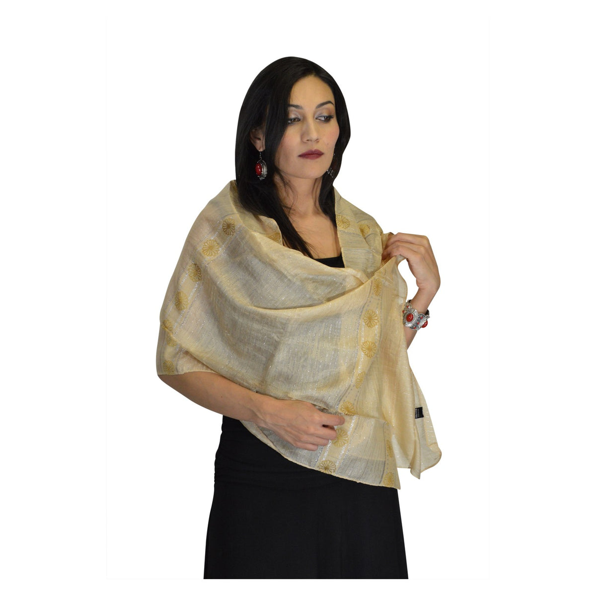 Marwa Shawl Silk - Beige