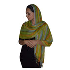 Colorful Stripes Shawl - Lime
