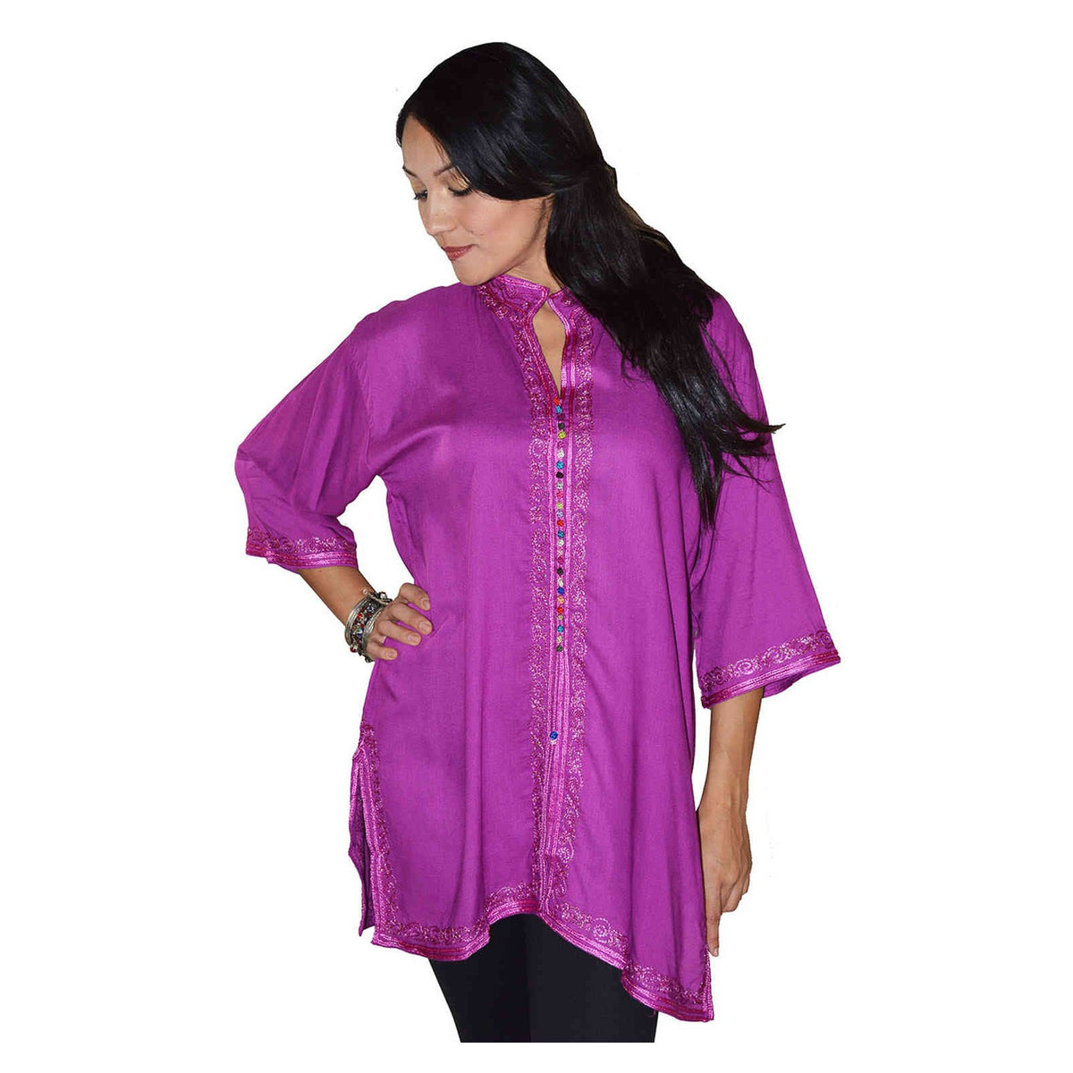 Nadia Moroccan Woman Tunic Kaftan - Purple