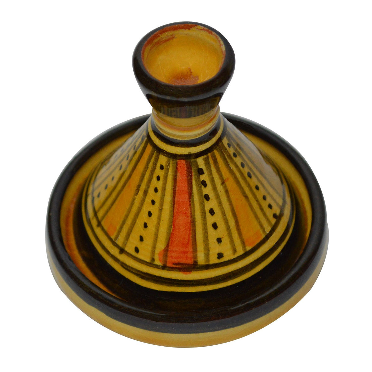 Yellow Stripes Moroccan Ceramic Single Spice Holder